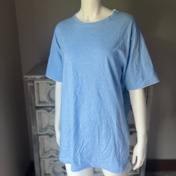 Denim and Flower Blue Tee Shirt - Picture 1 of 6